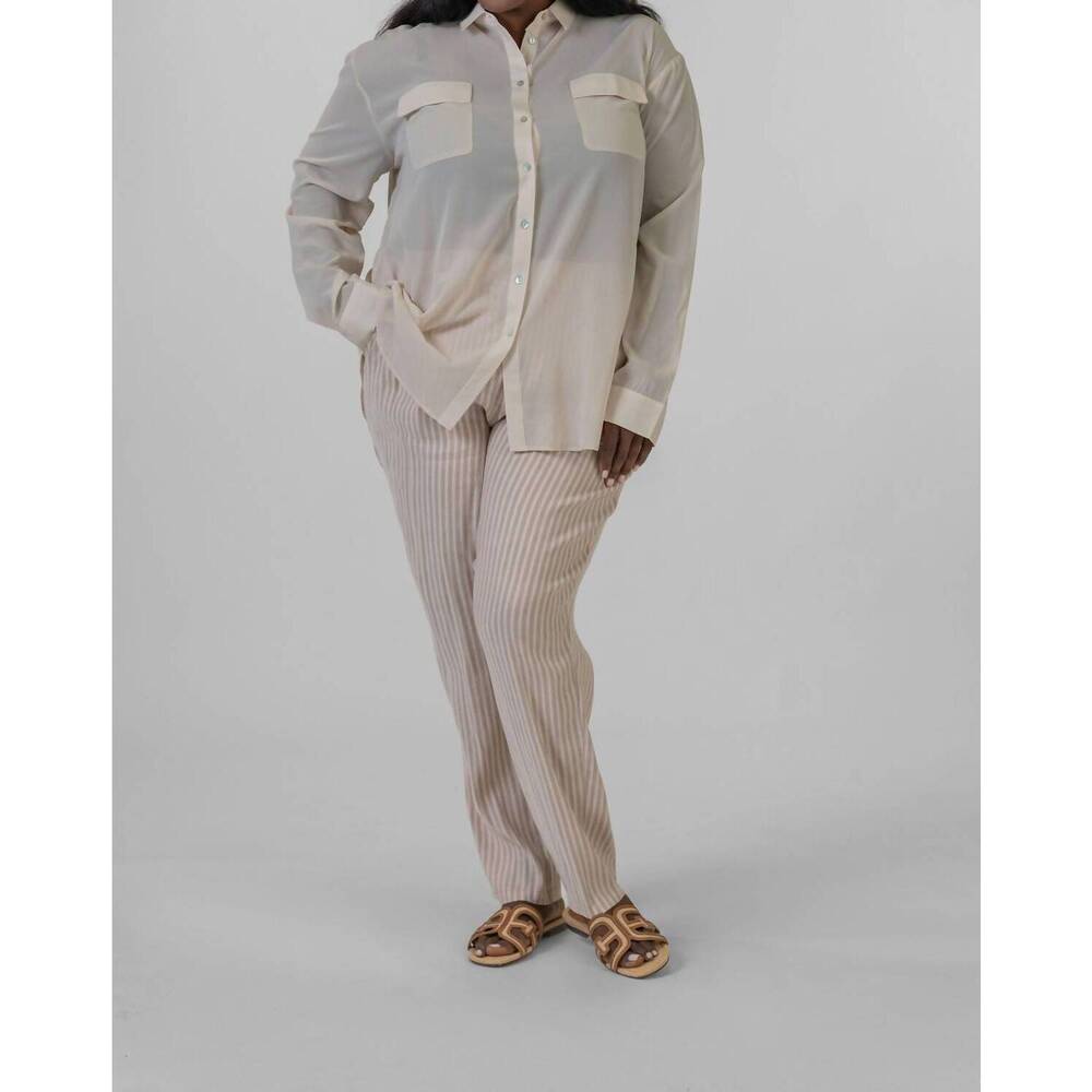 NEW NOUVELLE / SILK95FIVE monte carlo chiffon shirt in almondine
